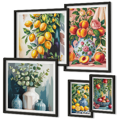 Polyptic înrămat Compoziții florale fructate