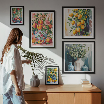 Polyptic înrămat Compoziții florale fructate