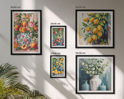 Polyptic înrămat Compoziții florale fructate