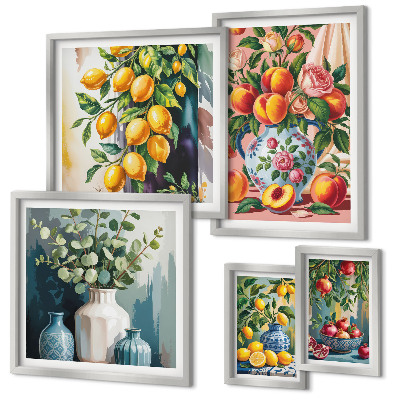 Polyptic înrămat Compoziții florale fructate