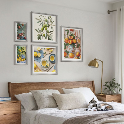 Decorațiune de perete set tablouri Decor rustic cu fructe și flori