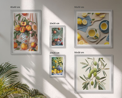 Decorațiune de perete set tablouri Decor rustic cu fructe și flori