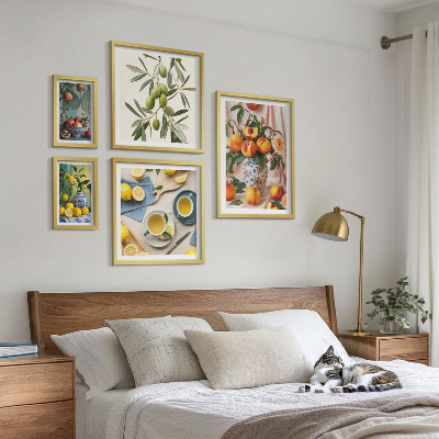 Decorațiune de perete set tablouri Decor rustic cu fructe și flori