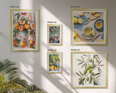Decorațiune de perete set tablouri Decor rustic cu fructe și flori