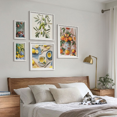 Decorațiune de perete set tablouri Decor rustic cu fructe și flori
