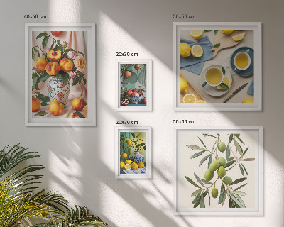 Decorațiune de perete set tablouri Decor rustic cu fructe și flori