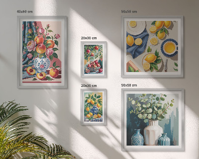 Polyptic înrămat Compoziții florale de fructe
