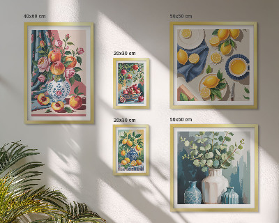 Polyptic înrămat Compoziții florale de fructe