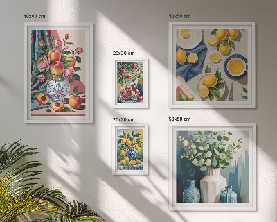 Polyptic înrămat Compoziții florale de fructe