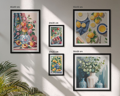 Polyptic înrămat Compoziții florale de fructe