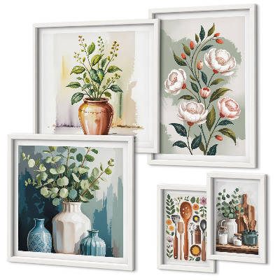 Decorațiune de perete set tablouri Decorațiuni elegante de bucătărie cu plante
