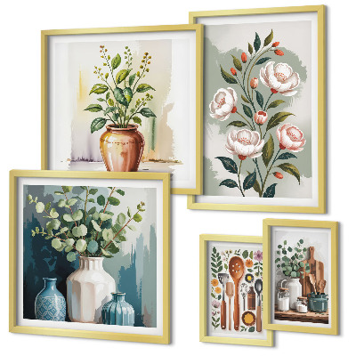 Decorațiune de perete set tablouri Decorațiuni elegante de bucătărie cu plante