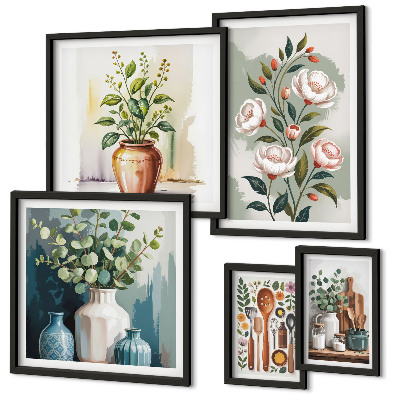 Decorațiune de perete set tablouri Decorațiuni elegante de bucătărie cu plante