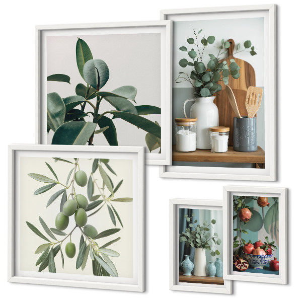 Decorațiune de perete set tablouri Plante scandinave naturale