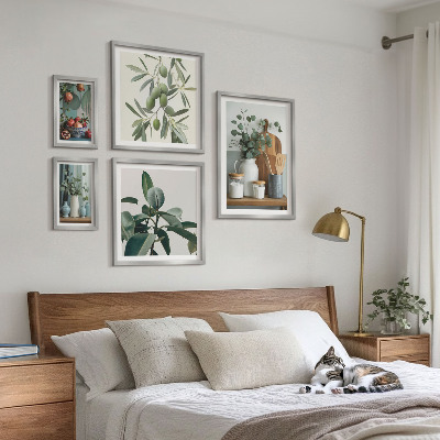 Decorațiune de perete set tablouri Plante scandinave naturale