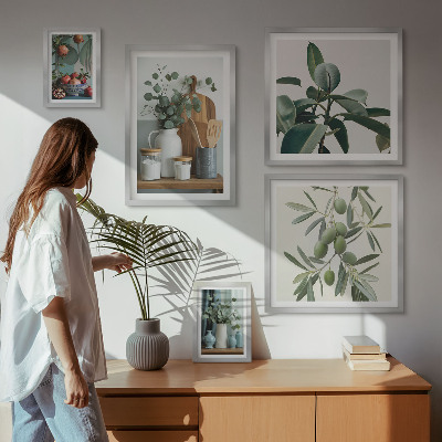 Decorațiune de perete set tablouri Plante scandinave naturale