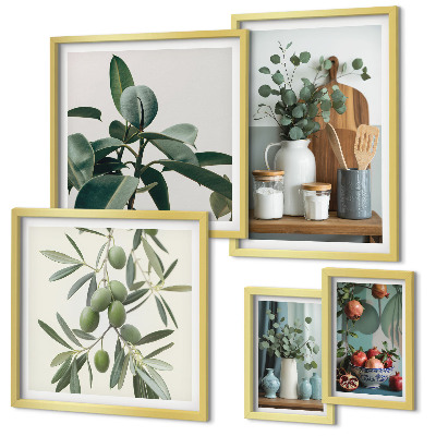 Decorațiune de perete set tablouri Plante scandinave naturale