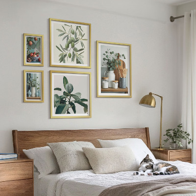 Decorațiune de perete set tablouri Plante scandinave naturale