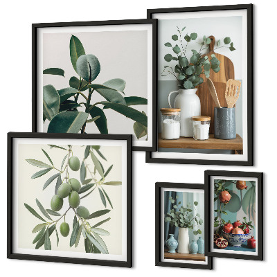 Decorațiune de perete set tablouri Plante scandinave naturale