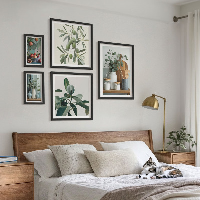 Decorațiune de perete set tablouri Plante scandinave naturale
