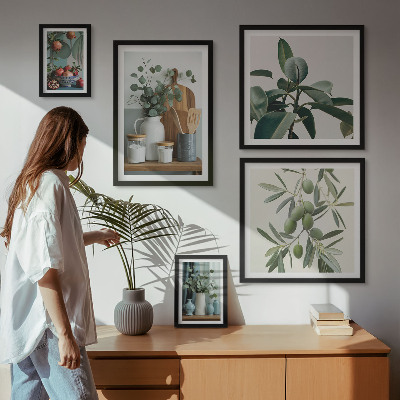 Decorațiune de perete set tablouri Plante scandinave naturale