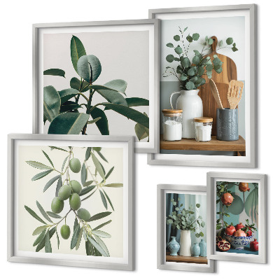 Decorațiune de perete set tablouri Plante scandinave naturale