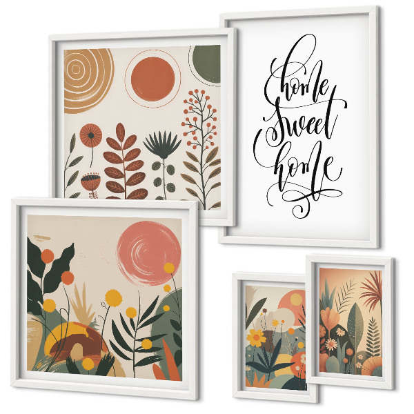 Polyptic înrămat Decorațiuni elegante din plante