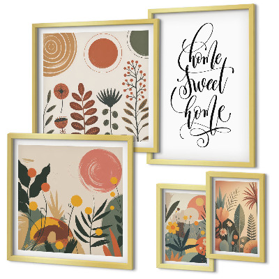 Polyptic înrămat Decorațiuni elegante din plante