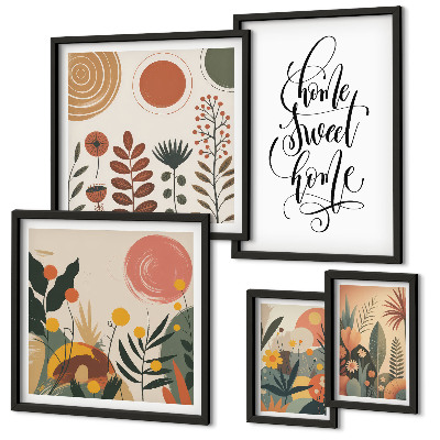 Polyptic înrămat Decorațiuni elegante din plante