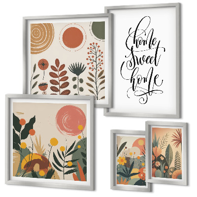 Polyptic înrămat Decorațiuni elegante din plante