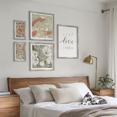 Decorațiune de perete set tablouri Sloganuri elegante cu grafică florală