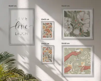 Set de tablouri decorative pentru perete cu sloganuri elegante și grafică florală