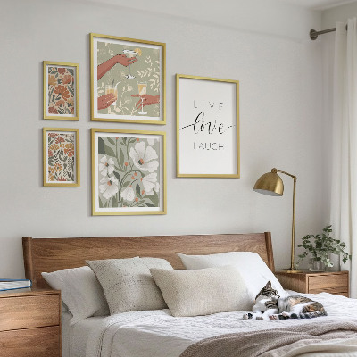 Decorațiune de perete set tablouri Sloganuri elegante cu grafică florală