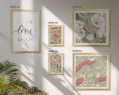 Set de tablouri decorative pentru perete cu sloganuri elegante și grafică florală