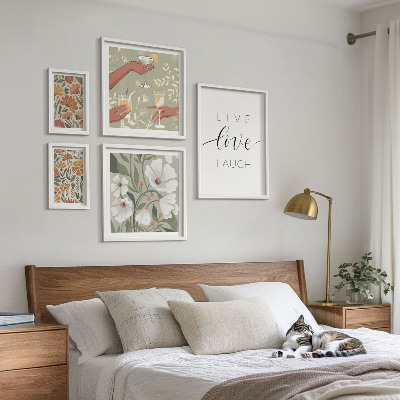 Decorațiune de perete set tablouri Sloganuri elegante cu grafică florală