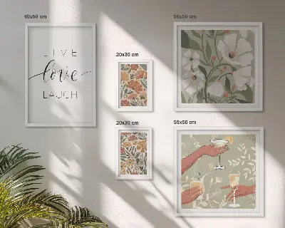 Set de tablouri decorative pentru perete cu sloganuri elegante și grafică florală