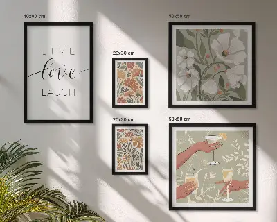Set de tablouri decorative pentru perete cu sloganuri elegante și grafică florală