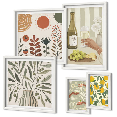Polyptic înrămat Decorațiuni elegante pentru vin
