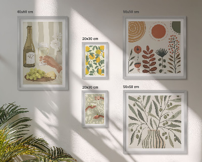 Polyptic înrămat Decorațiuni elegante pentru vin