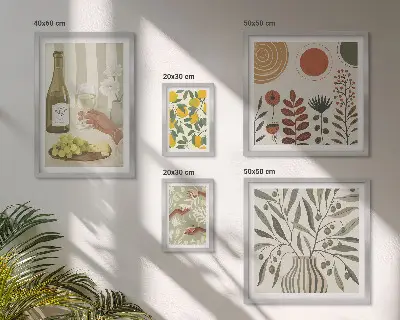 Decorațiuni elegante pentru vin polyptic înrămat