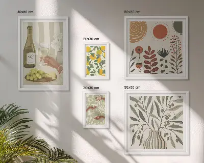 Decorațiuni elegante pentru vin polyptic înrămat