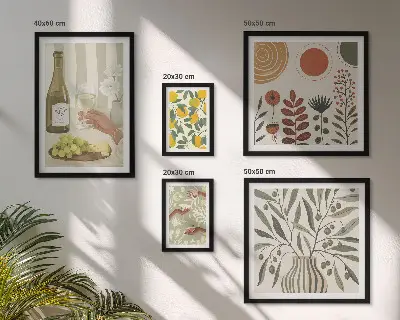 Decorațiuni elegante pentru vin polyptic înrămat
