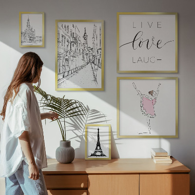 Decorațiune de perete set tablouri Inspirații pariziene elegante