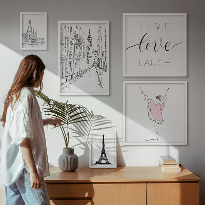 Decorațiune de perete set tablouri Inspirații pariziene elegante