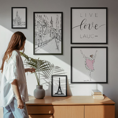 Decorațiune de perete set tablouri Inspirații pariziene elegante