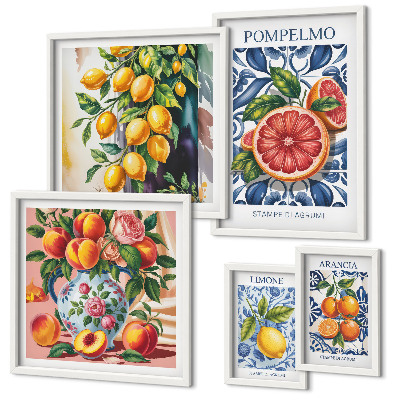 Decorațiune de perete set tablouri Citrice vintage însorite