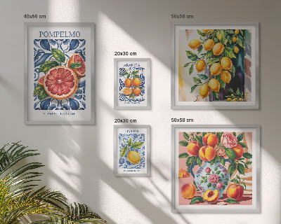 Decorațiune de perete set tablouri Citrice vintage însorite