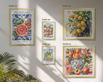 Decorațiune de perete set tablouri Citrice vintage însorite