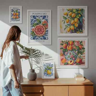 Decorațiune de perete set tablouri Citrice vintage însorite
