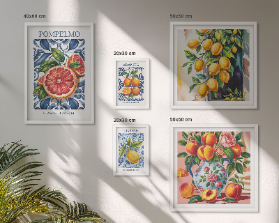 Decorațiune de perete set tablouri Citrice vintage însorite